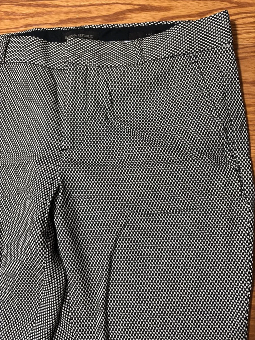 Banana Republic Black White Straight Leg Dress Pants
